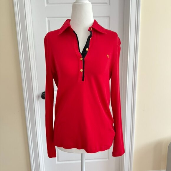 Ralph Lauren Long Sleeve Red Polo - Picture 1 of 7
